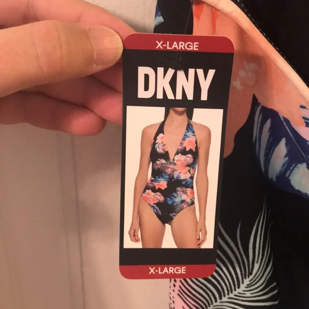 DKNY Tropical Halter Swimsuit - Picture 6 of 7
